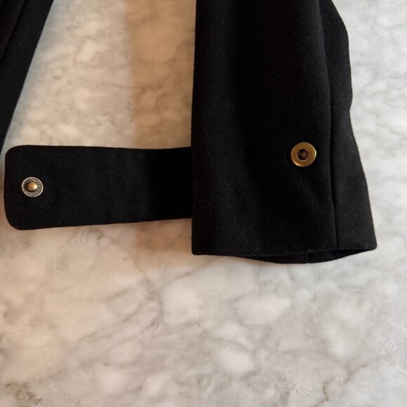 J.Crew Black Hooded Toggle Wool Coat Size 2 Fall Outfit Cozy Whimsigoth Layer - Picture 6 of 13